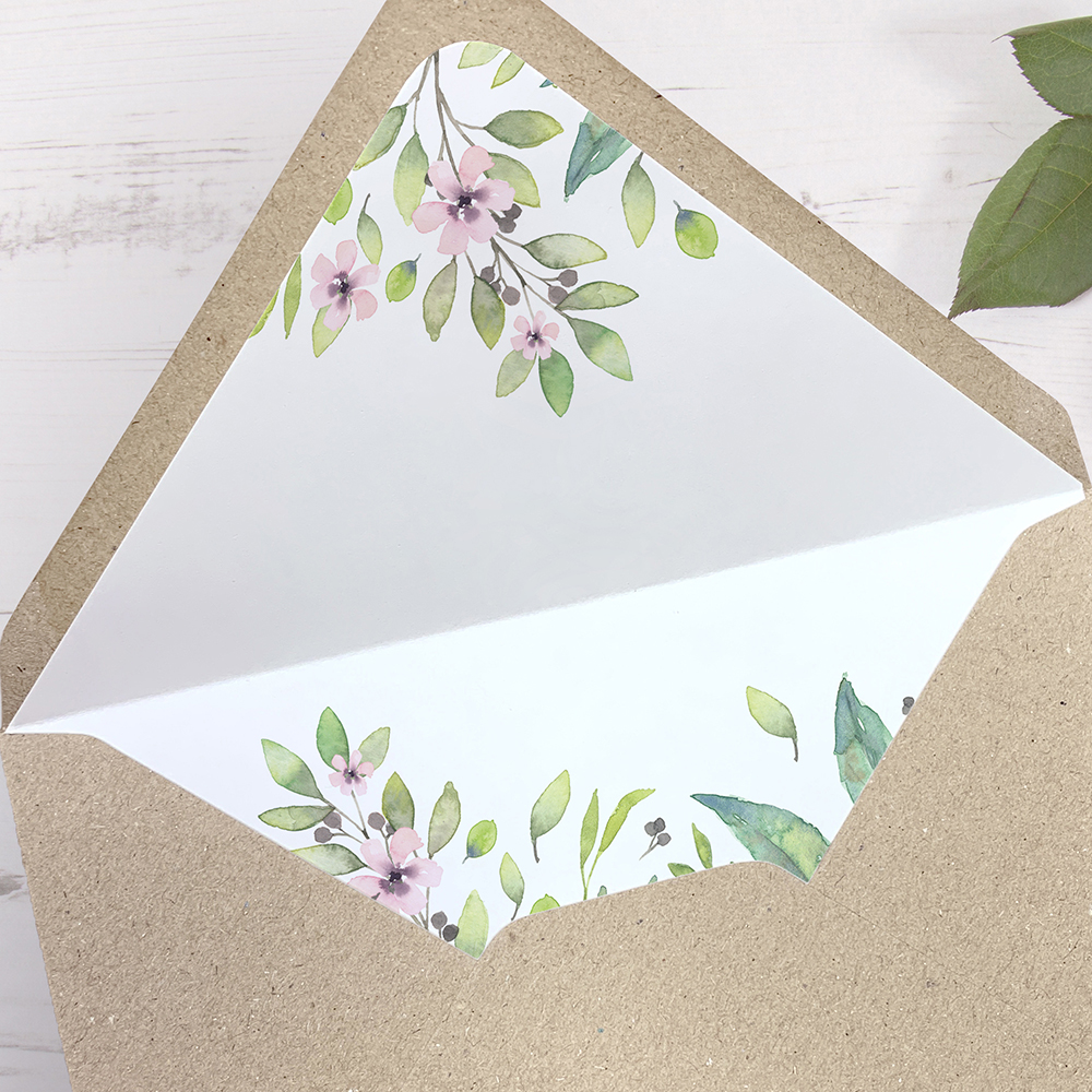 'Imogen Floral' Printed Envelope Liners Bespoke